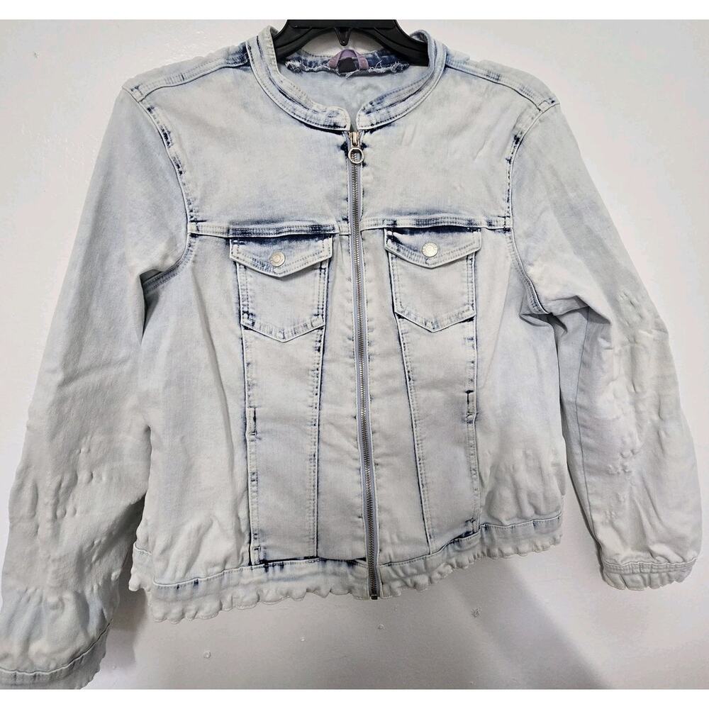 Multiblu Jean‎ Fritz Denim Jacket Womens Button Front Size L (44 Size German)